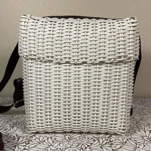 Fibra by Lamulticolor recycled white plastic and leather shoulder bag - Picture 2 of 13